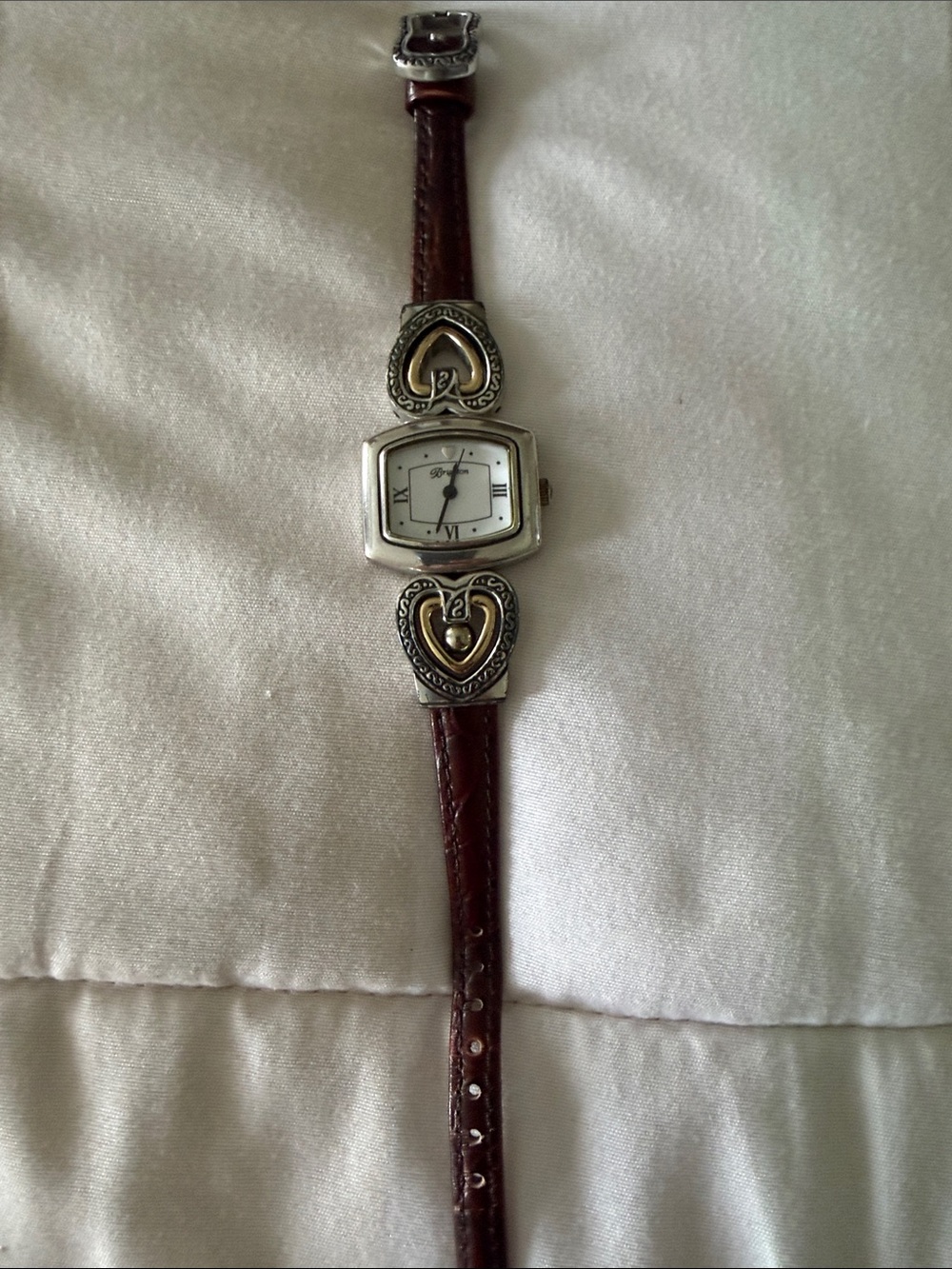 Brighton Heart Accent Brown Leather Strap Watch